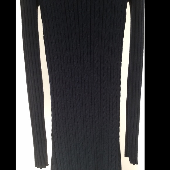 Blue Small Sweater Cold Shoulder Dress - Picture 5 of 8